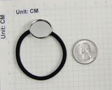 ALLinONE Hair Bands Hair Ties Cabochon Setting Frame Tray 20mm Round Bezel with Glass Domes for DIY Craft (Silver)