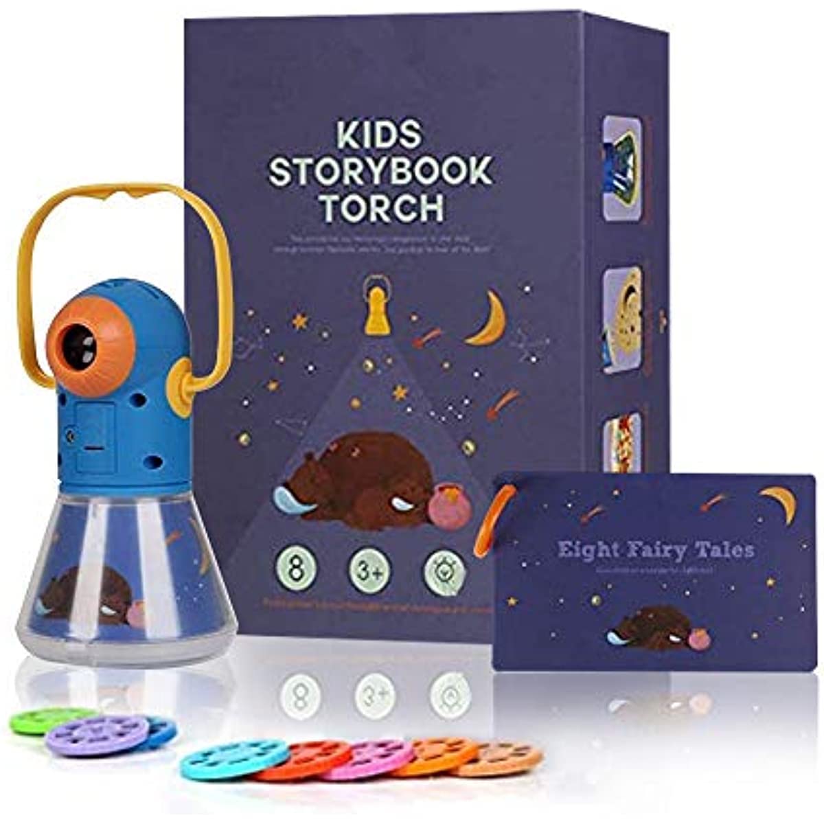 Matteobenni Kids Multifunctional Story Projector, Night Lights Projector Storybook Toy, Educational Toys Gifts for 3-12 Year Old