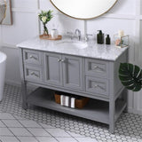 Elegant Decor Metropolis 48 Single Marble Top Bathroom Vanity In Gray