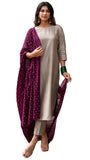 Gosriki Women'S Rayon Blend Straight Solid Kurta With Pant & Dupatta (Bribiti Beige-Gs_L_Beige_Large),Beige,,B0DP2C4HJB