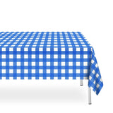 LIKAJON 6 Pack Navy Blue and White Checkered Tablecloth, Dark Blue Plastic Table Cloths for Parties Disposable, 54 x 108 inch Wa