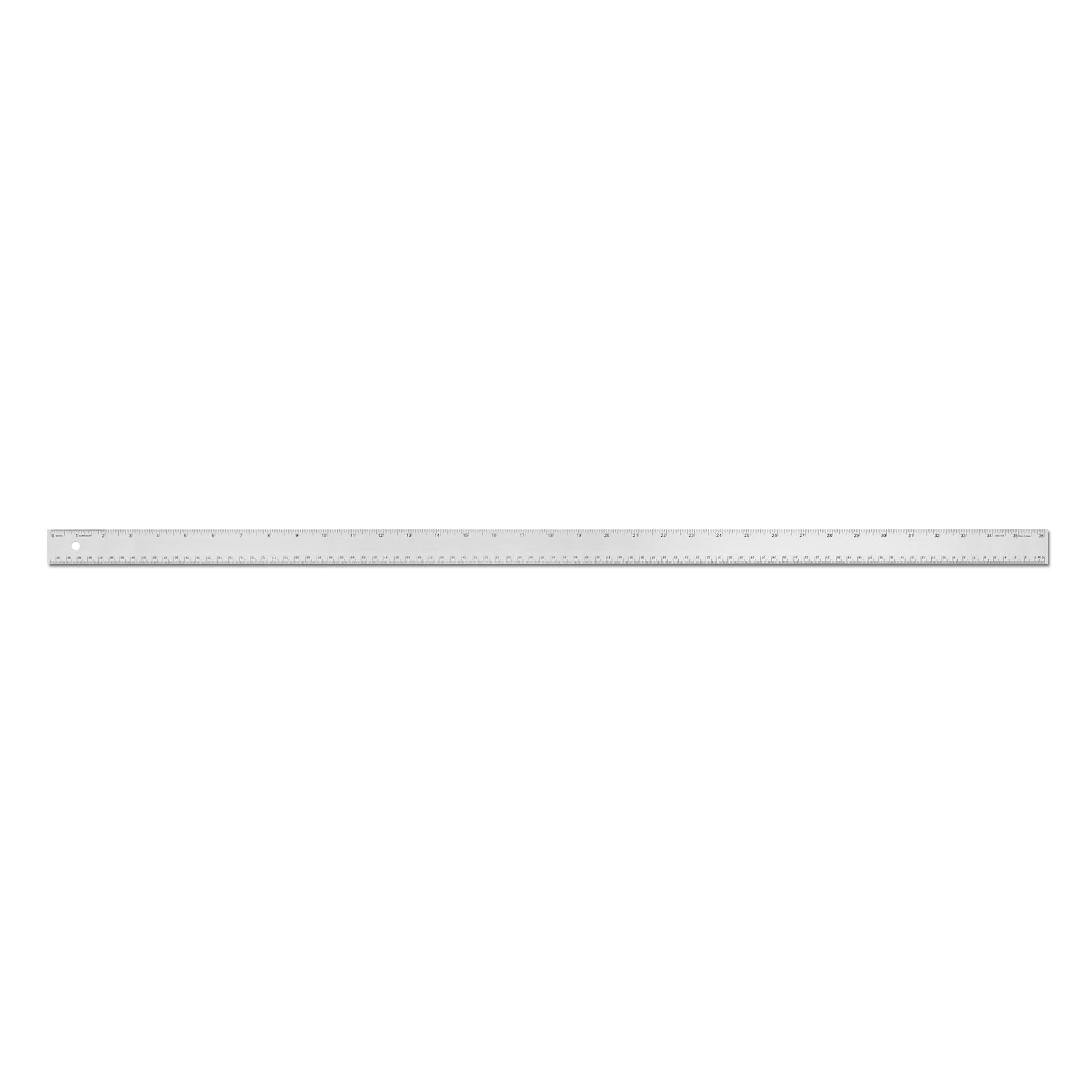 Alumicolor Aluminum Standard Straight Edge With Non-Slip Back, 36In, Silver