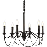 Elegant Lighting Living District Westley 6 Lights Pendant In Black