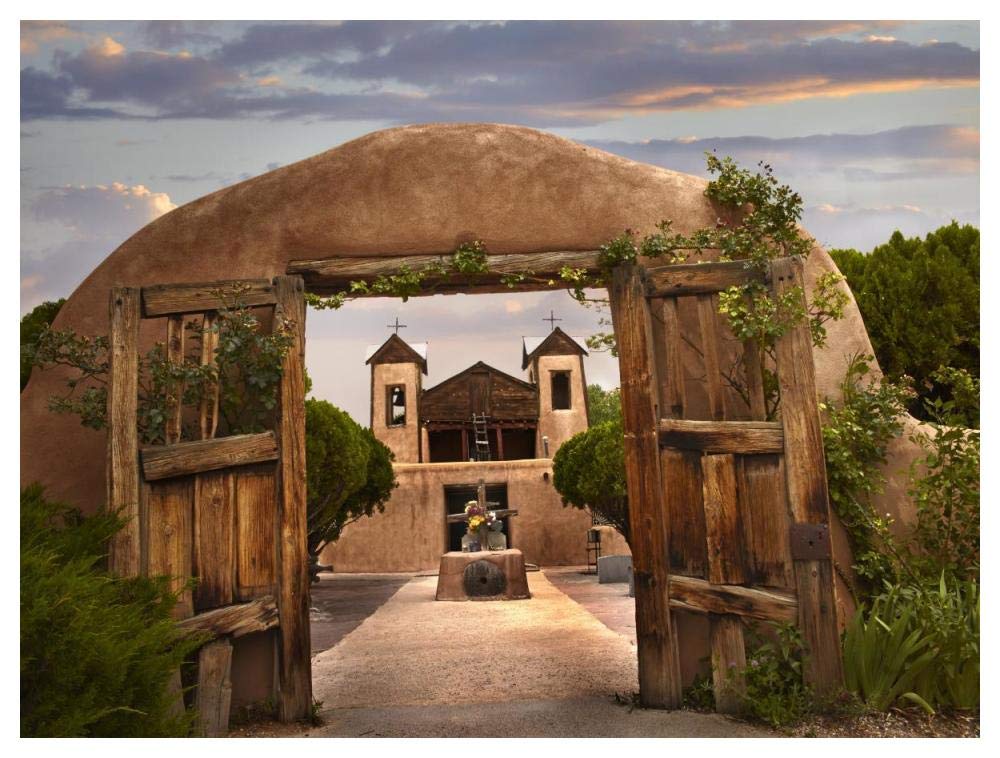 Church And Gate, El Santuario De Chimayo, New Mexico-Paper Art-50,,X38,,