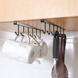 AliCH Mug Holder 2pcs Under Cabinet Mug Hooks Rack, Nail Free Coffee Cups Holder,Under Shelf Hanger for Cups/Kitchen Utensils/Ti