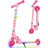 BELEEV Scooters for Kids with Light-Up Wheels & Stem & Deck, 2 Wheel Folding Scooter for Girls Boys, 3 Adjustable Height, Kick S
