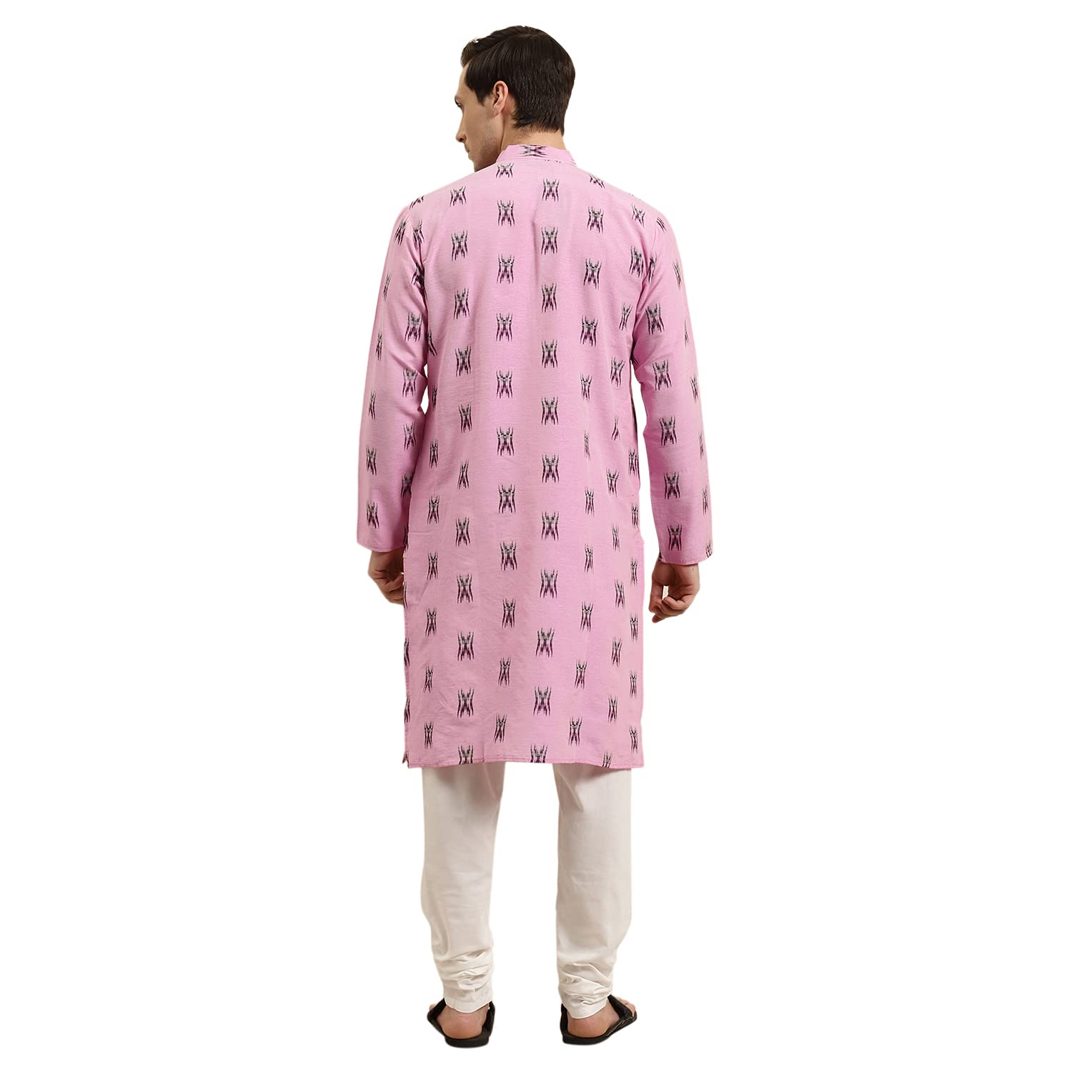 Sojanya (Since 1958 Men'S Cotton Dark Pink & Black Kurta, Size: 38