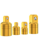 Bates- Impact Socket Adapter and Reducer Set, 4 pcs, 1/2 1/4 3/8, Gold Impact Socket Adapter Set, Impact Adapter Set