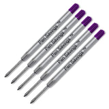 5 Pack Ballpoint Pen Refills Compatible with Parker Ballpoint Pens, Medium Point (Bulk Pack) (Purple)