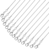 PAXCOO 25 Pack Chains for Jewelry Making, Necklace Chains Bulk Silver Plated Snake Chains for Necklace Jewelry Making, 1.2 mm (2
