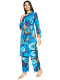 Gosriki Women'S Rayon Blend Short Length Printed Co-Ord Set (Kareena Blue Co Ord-Vks01-Gs_M_Blue_Medium),Blue,,B0DRNMZSG7