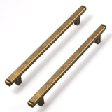 Goo-Ki Vintage Brass Drawer Handles 6-1/4 in (160mm) Hole Centers Straight Bar Pull,2-Pack Antique Bronze Solid Cabinet Handles 