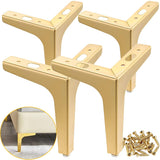 LOSYHU Metal Furniture Legs 6Inch, 4 PCS Triangle Furniture Feet Modern Style Furniture Sofa Legs, Heavy Duty Replacement Gold L