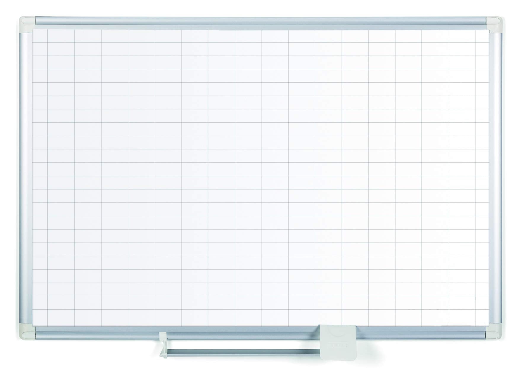 Magnetic Porcelain Dry-Erase Planning Board, 1 X 2 Grid, Aluminum Frame, 24 X 36