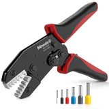 Newdeli Ferrule Crimping Tool 24-8 AWG Wire Ferrule Crimper - Ratchet Wire Crimper Tool for Ferrule Connectors Electrical Wire T
