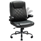 ZZW Executive Office Chair w/Flip-Up Arms Managerial Home Desk Chair w/Lumbar Support Adjustable PU Leather Ergonomic Computer C