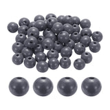 HARFINGTON 50pcs 20mm Deep Gray Wood Beads 4.5mm Large Hole Round Wooden Loose Spacer Beads for Jewelry Making Necklace Bracelet