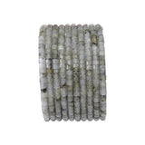 BEADIA Natural Spectrolite Short Cylinder Beads 2x3mm 155pcs Tube Loose Semi Gemstone Beads for Jewelry Making Design