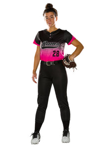 Alleson Athletic Girls Medium (23-25,, W) Athletic Fast Pitch Softball Belt Loop Pants, Navy