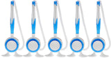 Accuprints (Pack Of 5 Fixed Desktop Pen Set For School | Colour - White And Blue (Blue Ink)