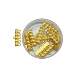 Jaipri 15Pcs, 11X23Mm Golden 5 Line Connector For Jewellery Making
