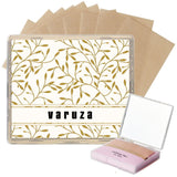 [100 Counts + Mirror Case] Natural Hemp Face Oil Blotting Paper Sheets with Makeup Mirror Case
