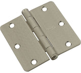 Door Hinge, Interior, Satin Nickel, 3In.