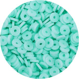 Bundooraking 2000pcs Light Blue Beads (6mm), Heishi Beads for Jewelry & Accessories, Ideal for Bracelets & Necklaces