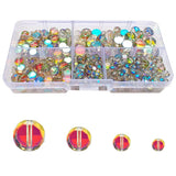 Chengmu Red with Green Coin Glass Beads for Jewelry Making, Flat Round Faceted Briolette Rondelle Crytal Spacer Beads for Bracel