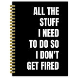 BRRNYOI Funny Coworker Notebook Journal 5.5x8.3, Funny Notebooks for Work, Office Gifts for Coworkers, All the Stuff I Need to D