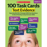 100 Task Cards: Text Evidence Text Activity Book, Pack of 2