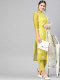 Anni Designer Women Cotton Blend Kurti Pant And Dupatta Set (White-Show Transparent_S_Transparent_S),Transparent,S,Cotton Blend,Casual,
