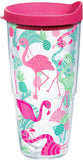 Tervis Flamingo Pattern Made in USA Double Walled Insulated Tumbler Travel Cup Keeps Drinks Cold & Hot, 24oz, Classic