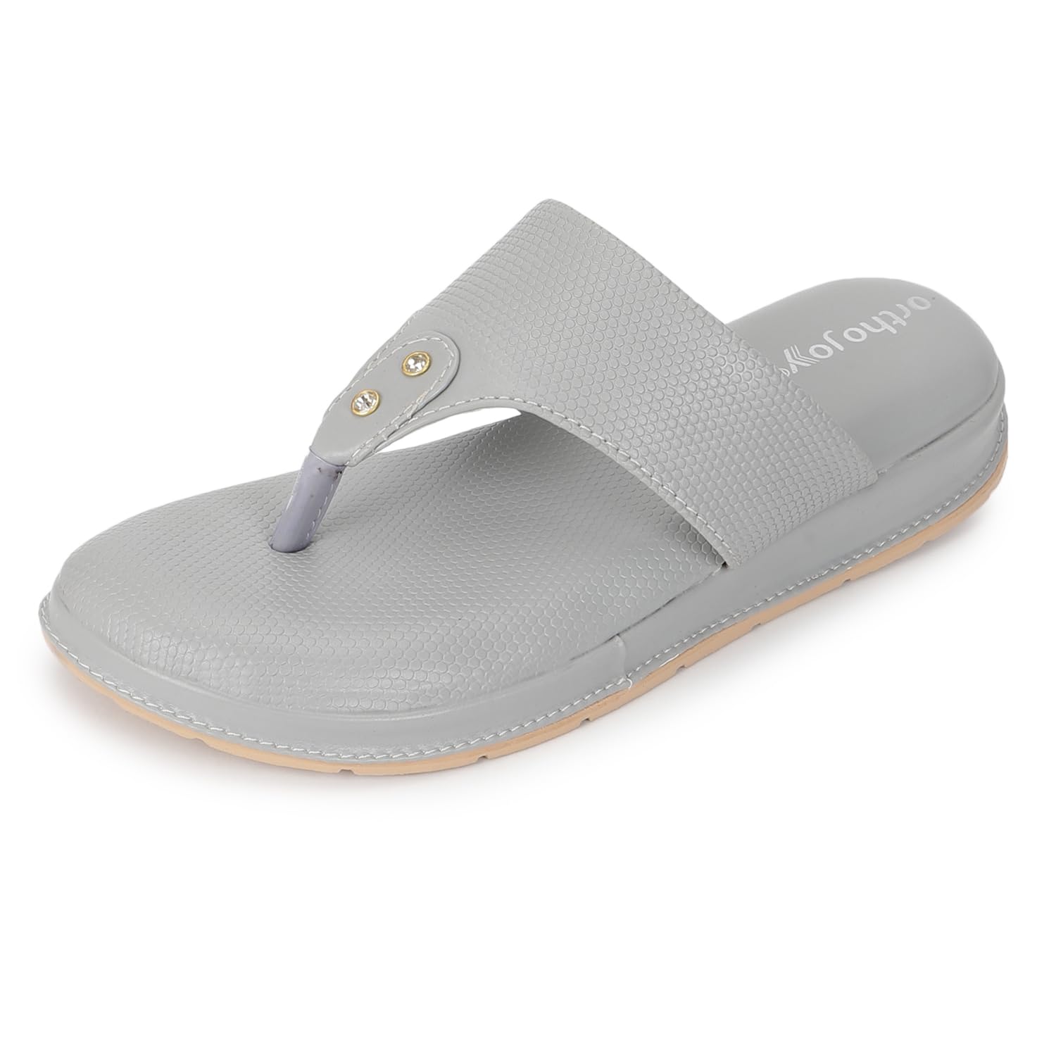 Ortho Joy Doctor Fancy Slipper For Women || Orthopedic Women'S Fancy Slippers For Women,Light Grey,5,B0CQCTPCB7