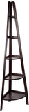 Casual Home 5-Shelf Corner Ladder Bookcase, Espresso
