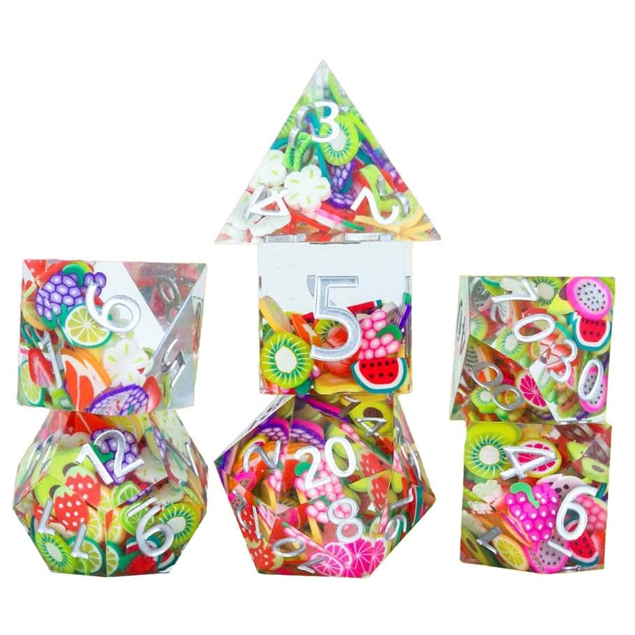 Sirius Dice Sdz001402 Sharp-Edged Sharp Fruit Dice Game Set Of 7