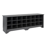 Prepac Cabinet Shoe Cubby Bench, 15.5D x 60W x 20.25H, Black