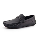 JABASIC Kids Penny Loafer Casual Slip-On Moccasin Flats Boys Dress Shoes (7,Black)