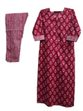 Anni Designer Women'S Cotton Blend Floral Straight Kurta With Pant (Pi-Rani-Gft_Pink_Medium),Pink,M,,,
