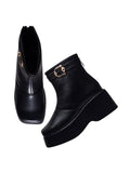Shoetopia Ankle Length Black Boots For Women /Eu37,Black,4,B0DNXP38HM