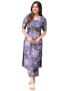 Anni Designer Women'S Rayon Viscose Straight Printed Kurta With Pant (Tisur Begani_M_Begani_Medium),Begani,M