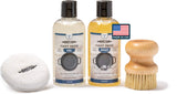 CLARK'S Cast Iron Care Kit with Coconut Oil - Includes Seasoning Oil, Soap, Scrub Brush, and Applicator Pad - Made with Fraction