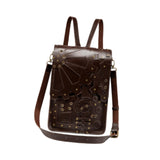 Merishopp Steampunk Crossbody Costume Decorative Festival Satchel Handbag Shoulder Bag Dark Brown