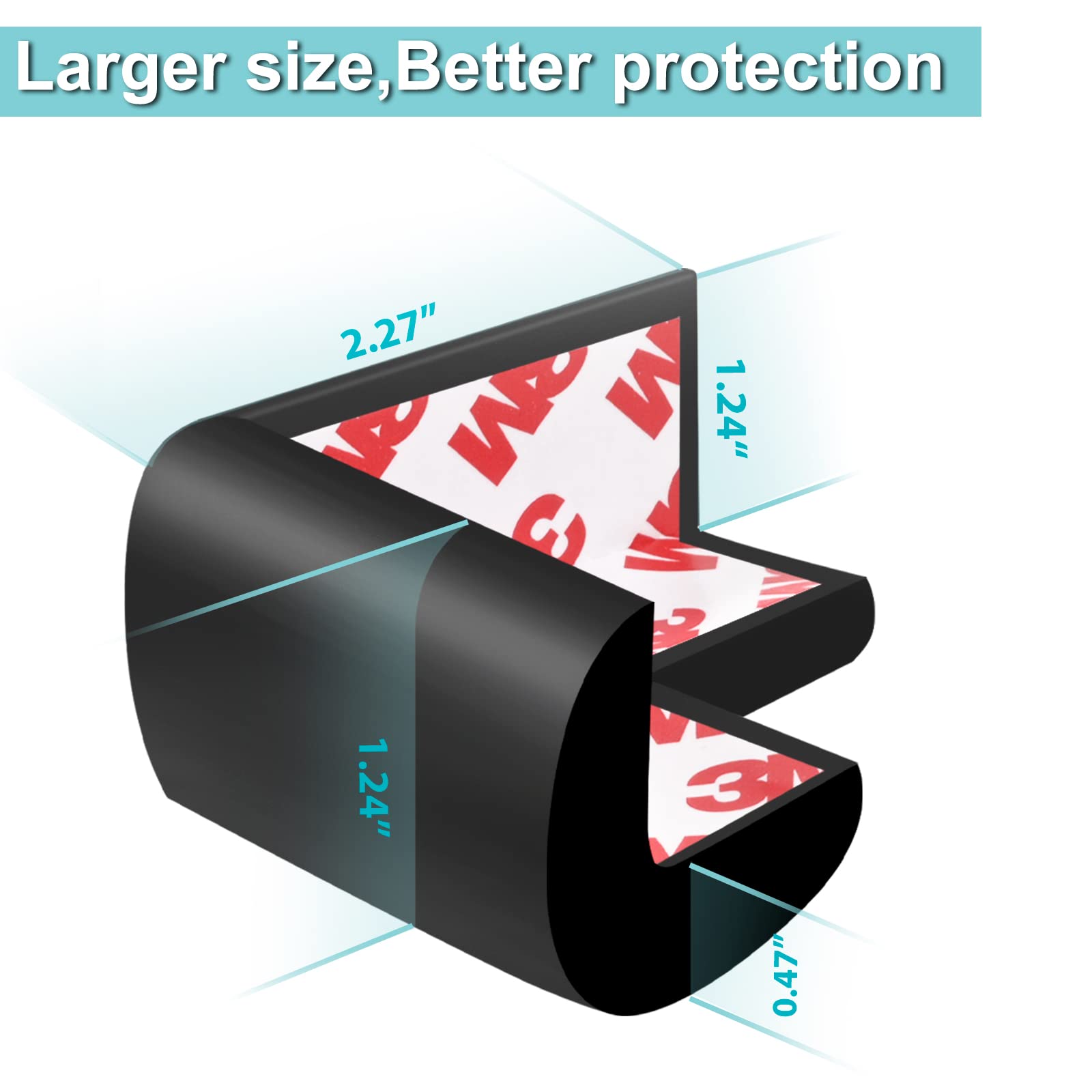 12 Pack Soft Corner Protector Baby Proofing Edge and Corner Guards, Safety Pre-Taped Rubber Foam Furniture Bumper for Fireplace,