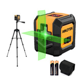 Laser Level Self-Leveling Green Beam Horizontal and Vertical Cross-Line Laser for Home Decoration Carrying Pouch, Battery Includ