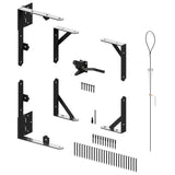 Gate Corner Brace Bracket Anti Sag Gate Frame Kit with Self-Locking Gate Latch, Heavy Duty Gate Repair Kit for Wooden Fence, Dri