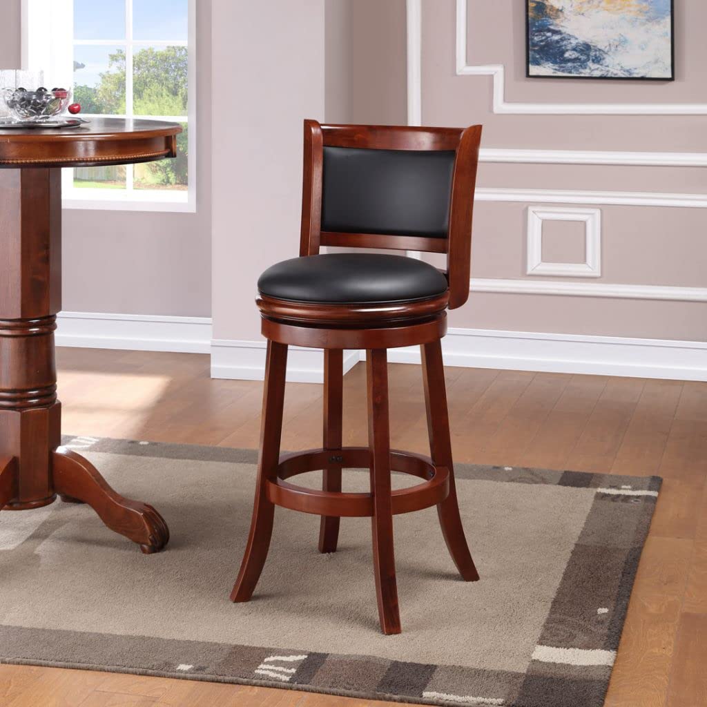 Boraam Augusta Bar Height Swivel Stool, 29-Inch, Cherry