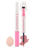 Erinde Natural Freckle Stamp Blush Pen, 2 in 1 Light Brown Liquid Freckle Stamp & Soft Pink Liquid Blush for Cheeks, Long Lastin