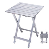 SUNNYFEEL Folding Camping Table - Lightweight Aluminum Portable Picnic Table, 18.5x18.5x24.5 Inch for Cooking, Beach, Hiking, Tr