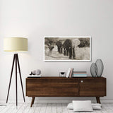 Herd Of African Elephants, Kenya-Paper Art-50,,X26,,
